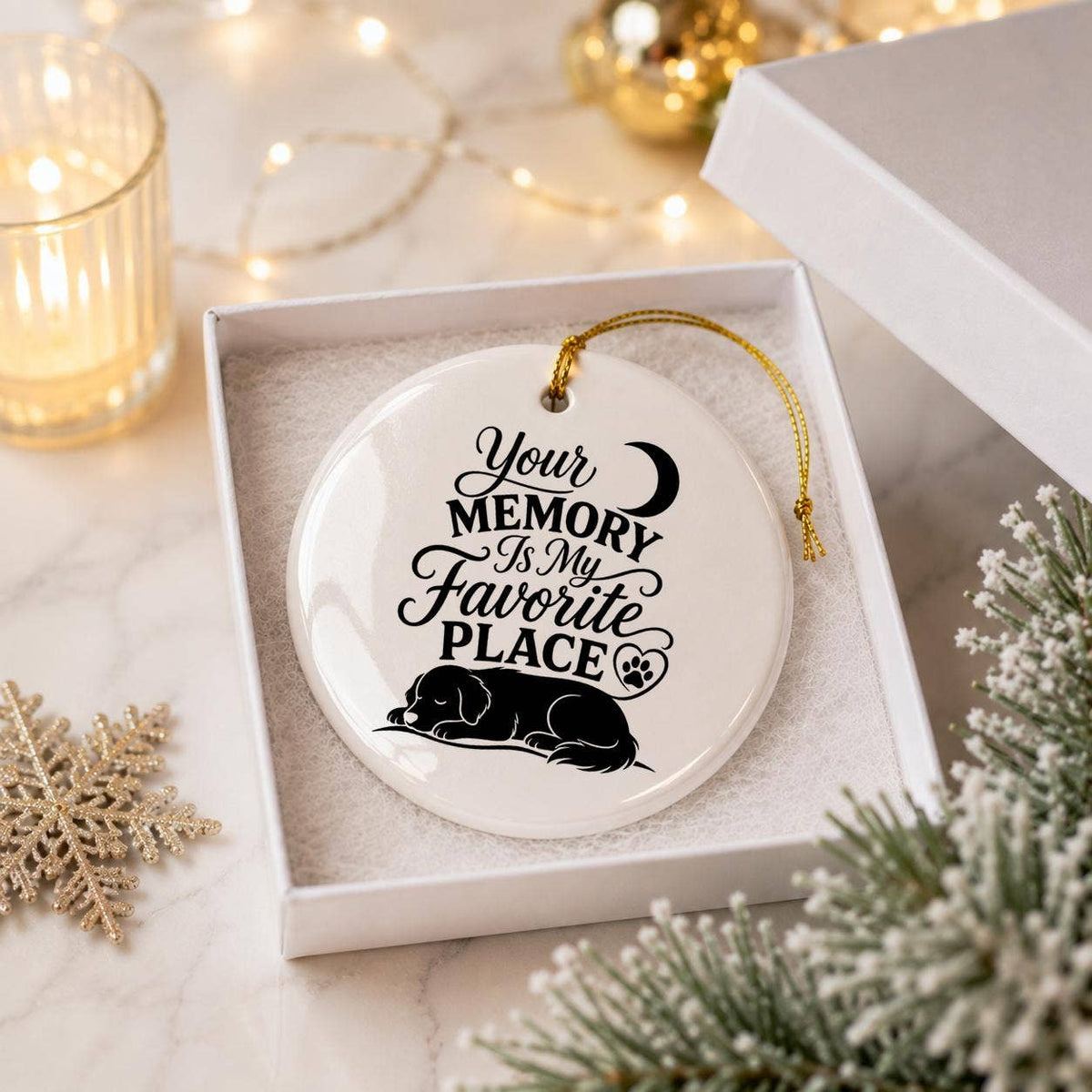 Heartfelt Pet Remembrance Ceramic Ornament with Gift Box