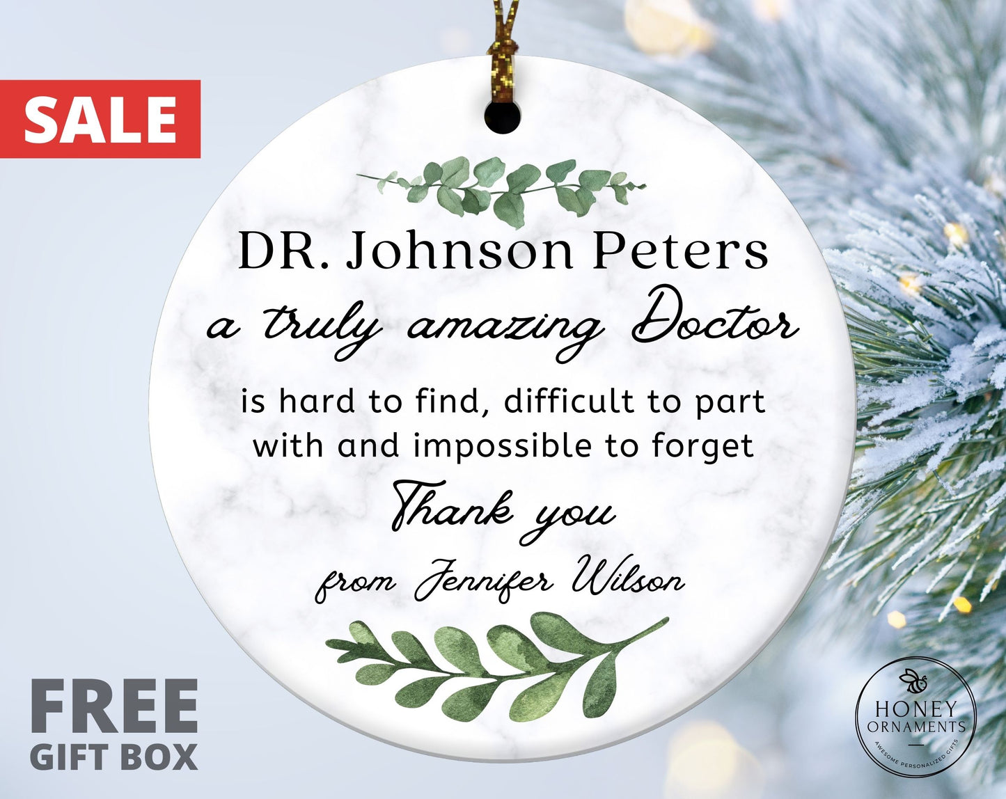 Thank You Gift for Doctor, Doctor Appreciation Gift, Doctor Thank You Ornament, Unique Doctor Gift, Doctor Retirement Gift, Christmas Gift
