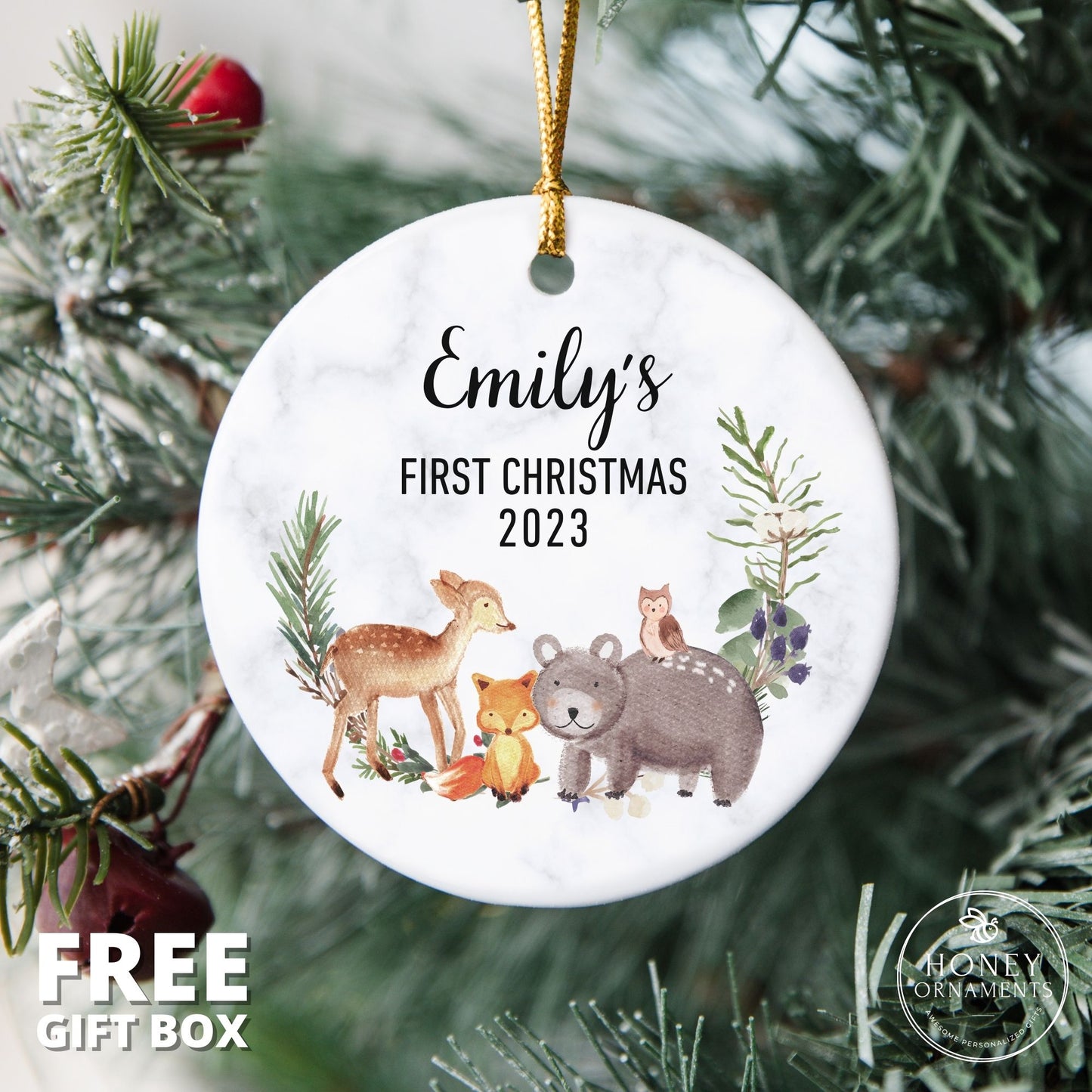 Personalized Baby's First Christmas Ornament - First Christmas Baby Ornament - Custom Baby Name Christmas Ornament Gifts - Baby Ornament