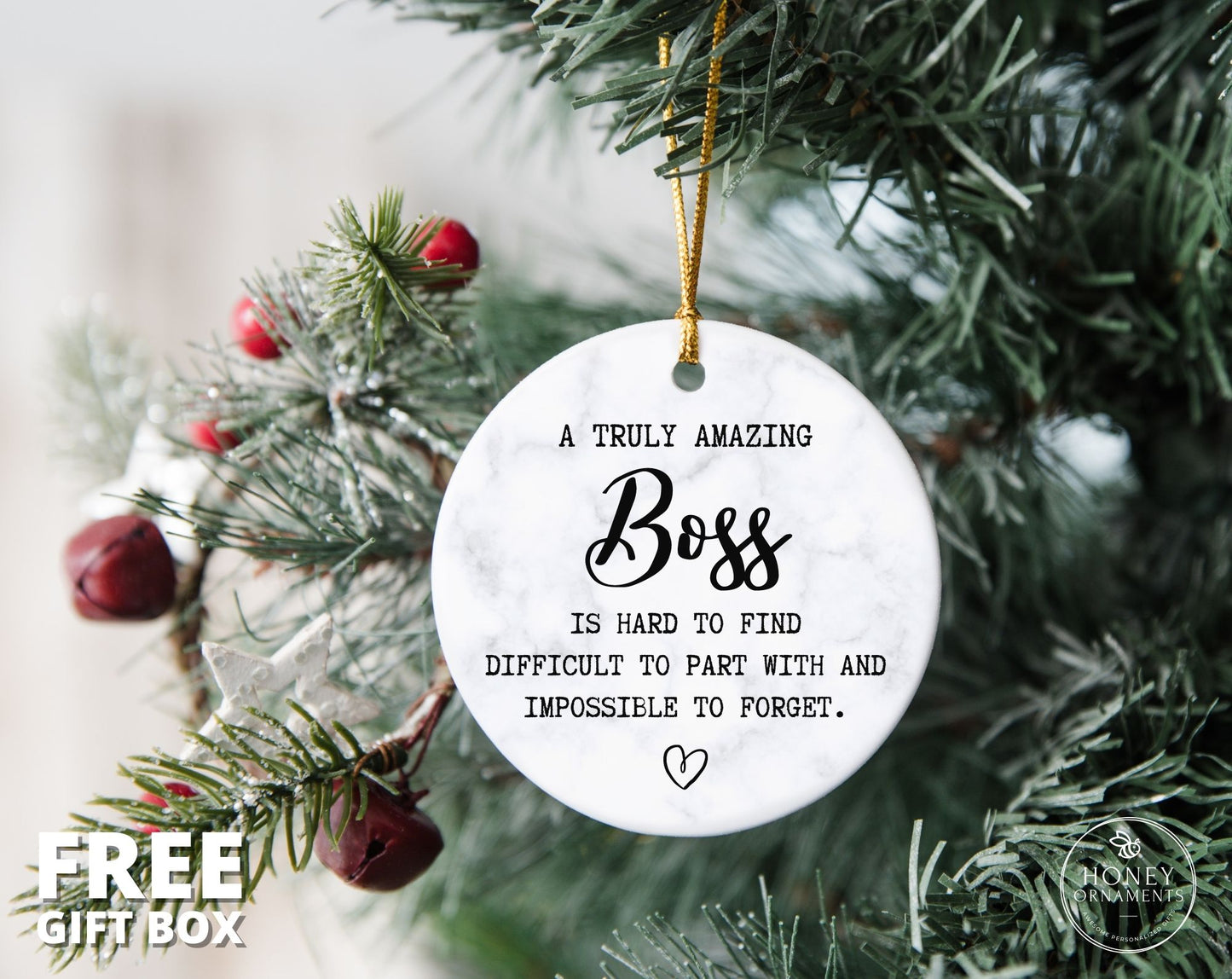 Boss Leaving Gift for Boss Appreciation Ornament Best Boss Ever boss gift for women boss gift for men, Thank you Ornament, A truly amazing boss is hard to find