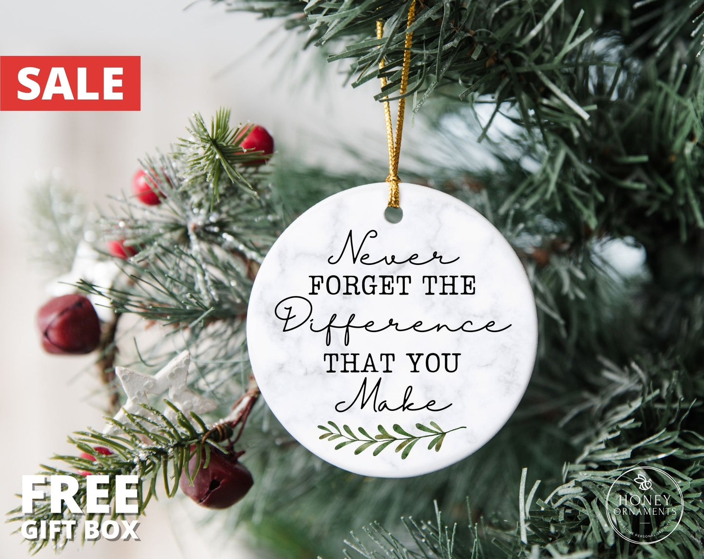 Appreciation Gift, Thank You Gift, Thank You Ornament, Retirement Gift, Never Forget The Difference You Make, Coworker Meaningful Leaving