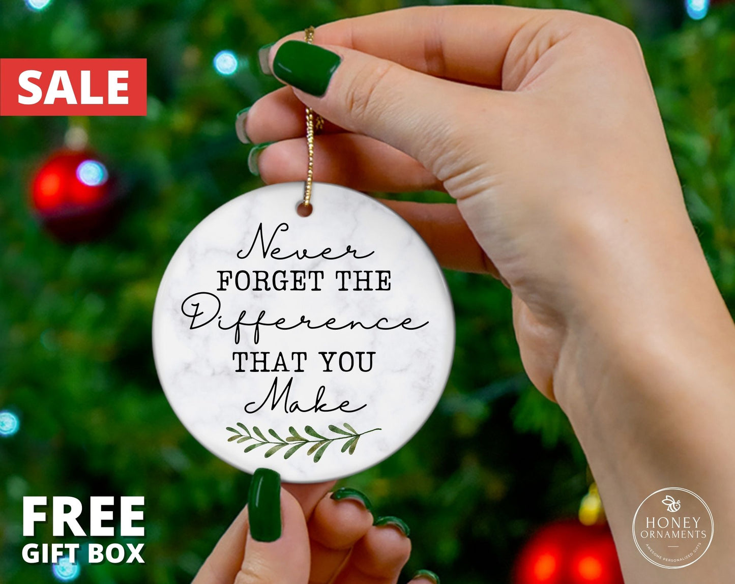 Appreciation Gift, Thank You Gift, Thank You Ornament, Retirement Gift, Never Forget The Difference You Make, Coworker Meaningful Leaving