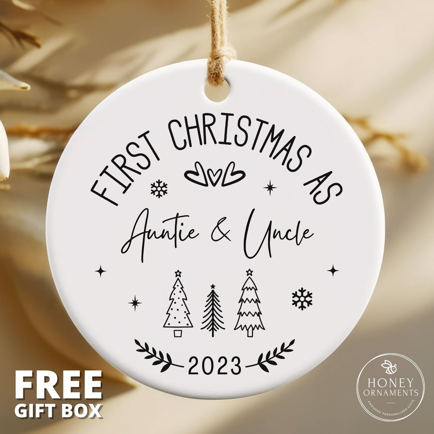 Promoted to Auntie & Uncle Ornament, Big Sister, Pregnancy Announcement, Pregnancy Reveal, First Christmas as Big Brother, Grandparents, Mom