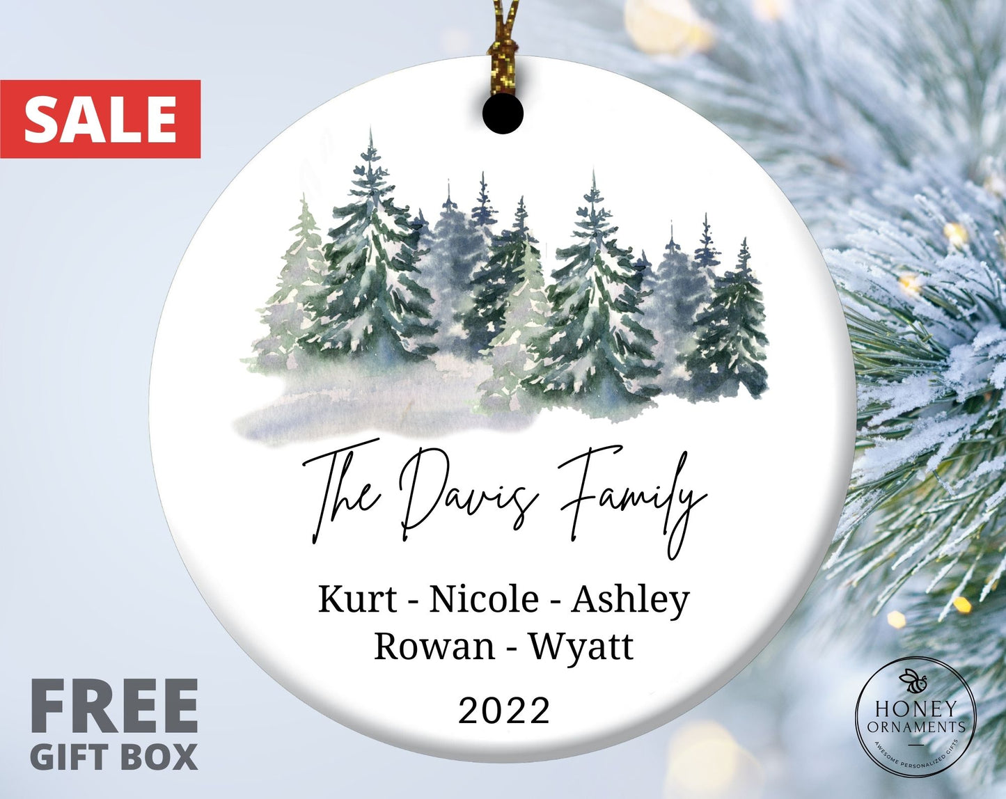 Personalized Family Ornament, Custom Christmas Ornament, Christmas Keepsake, New Family Christmas Gift 2023, Family Christmas Ornaments