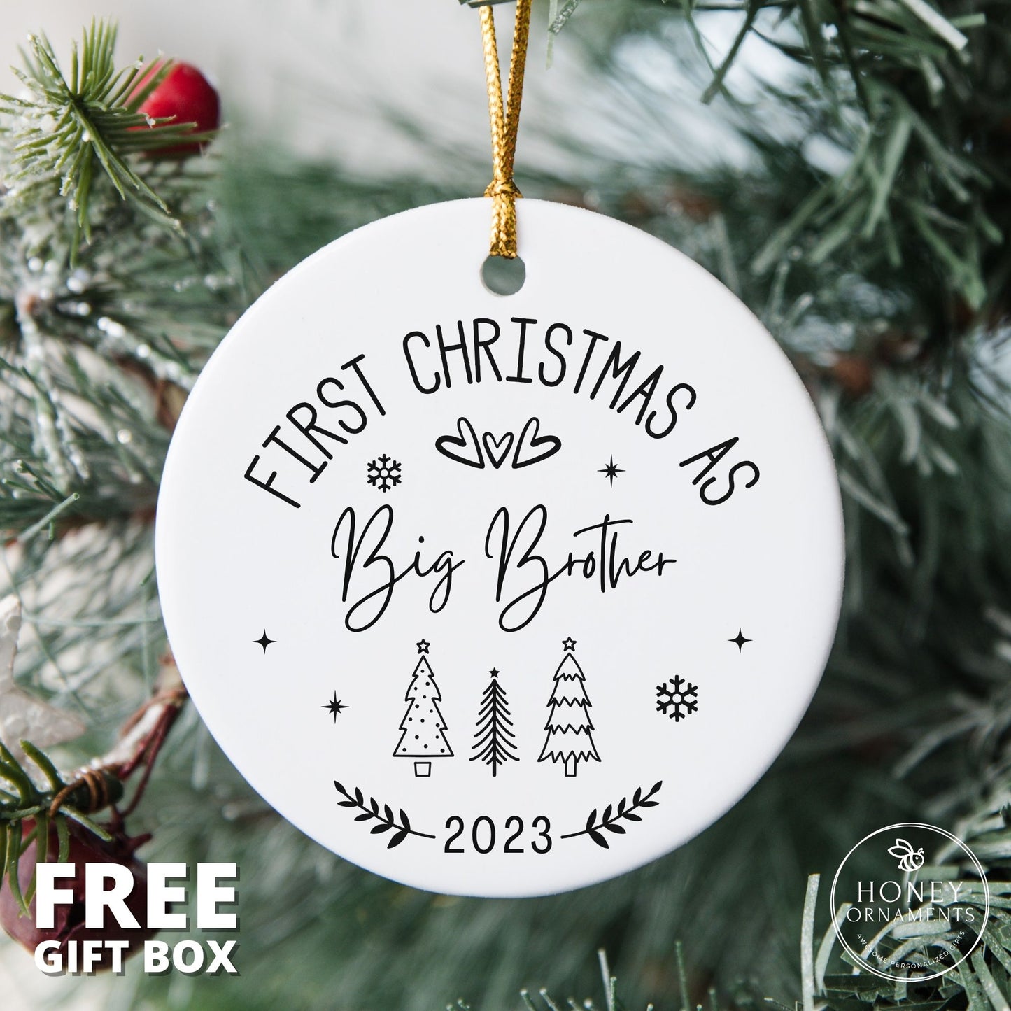 Promoted to Auntie & Uncle Ornament, Big Sister, Pregnancy Announcement, Pregnancy Reveal, First Christmas as Big Brother, Grandparents, Mom