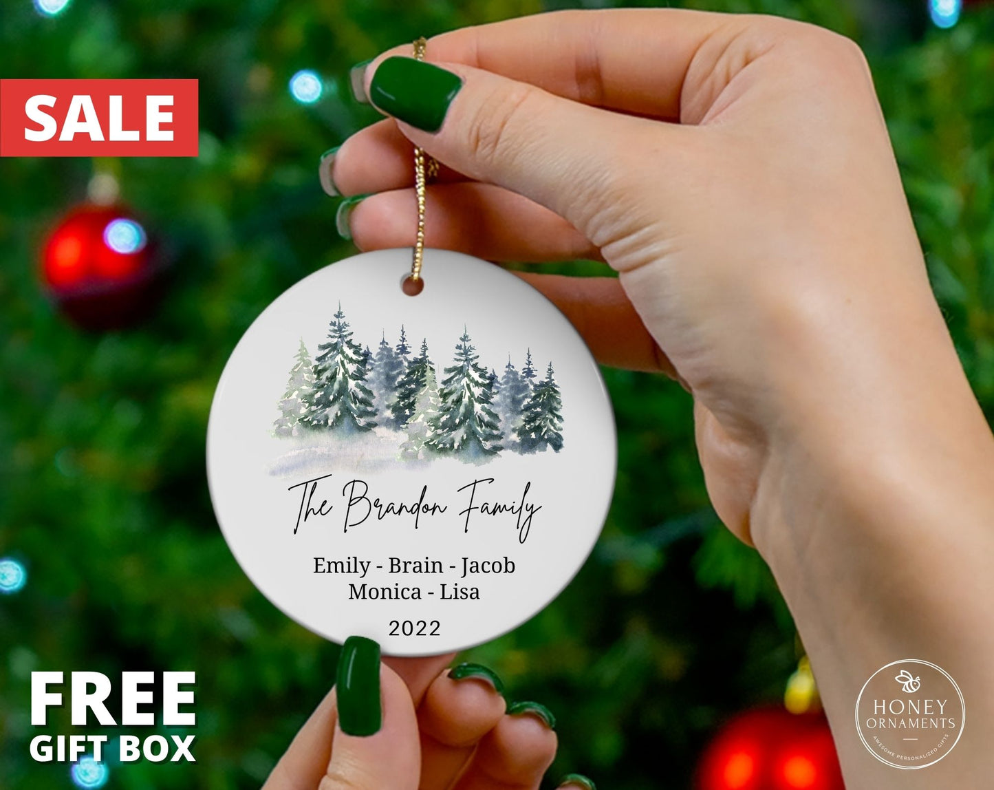 Personalized Family Ornament, Custom Christmas Ornament, Christmas Keepsake, New Family Christmas Gift 2023, Family Christmas Ornaments