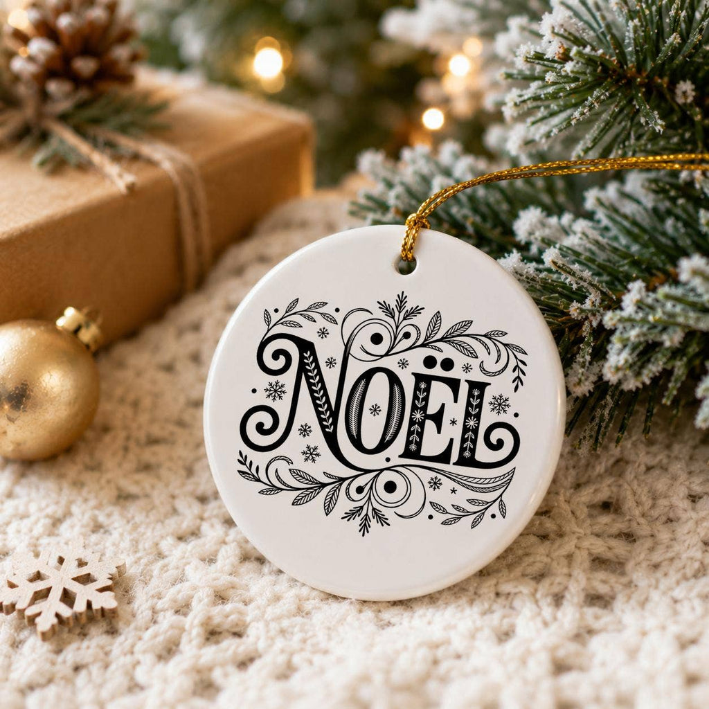 Noel Ceramic Ornament With Gift Box