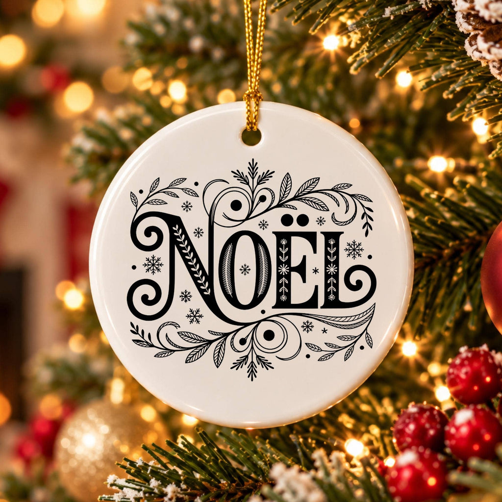 Noel Ceramic Ornament With Gift Box