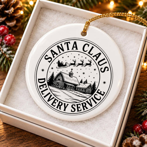 Ceramic Santa Claus Delivery Ornament Christmas Decor