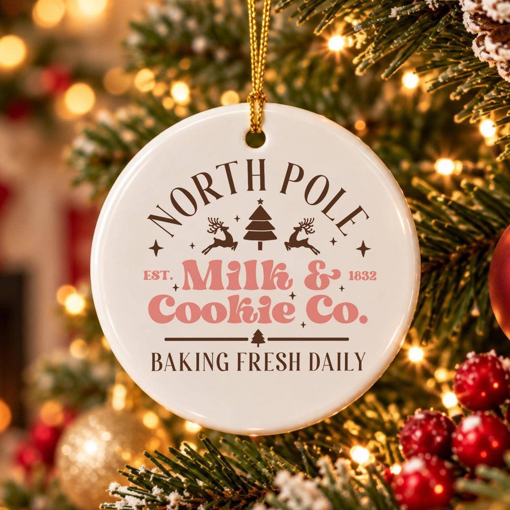 Christmas North Pole Milk & Cookie Co. Ceramic Ornament