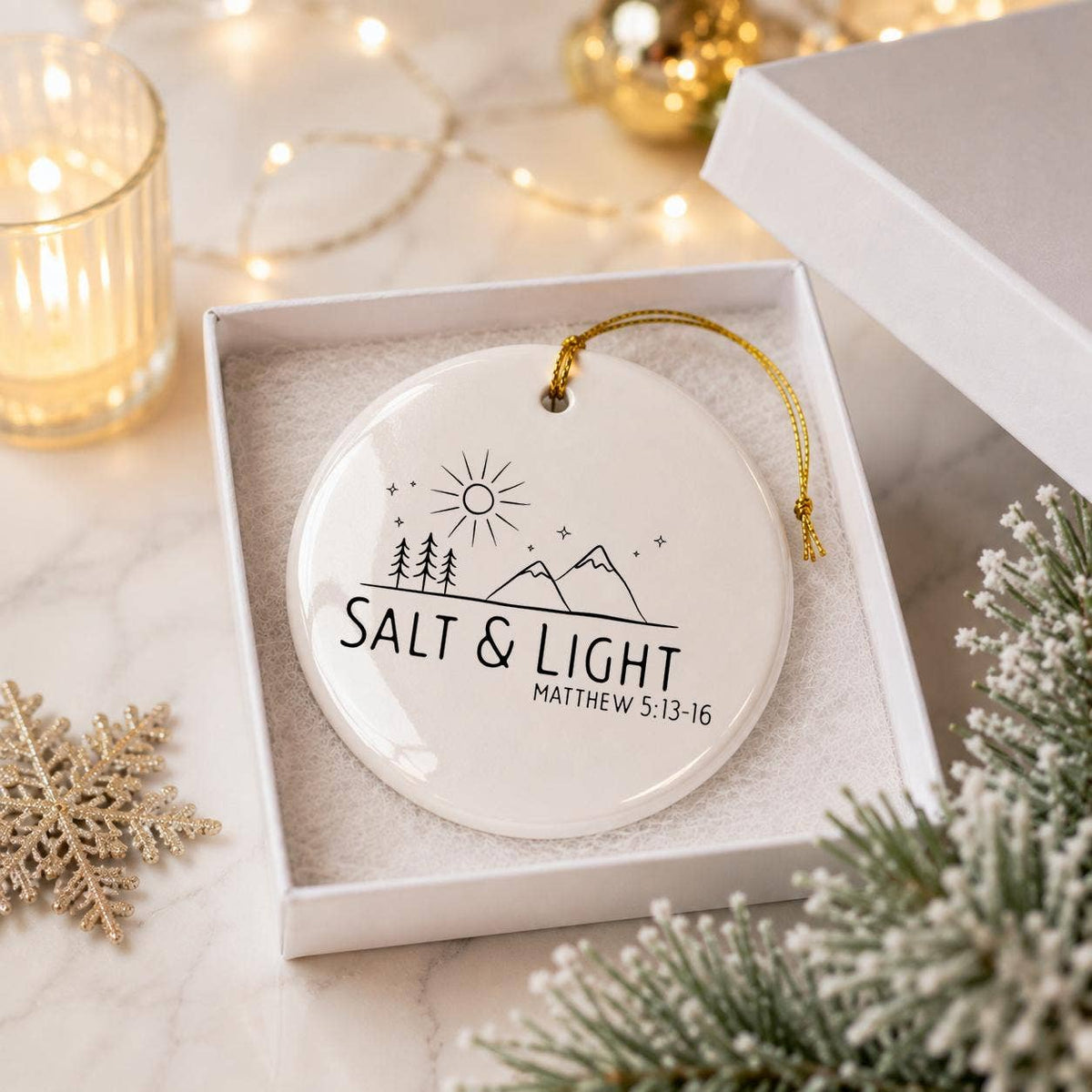 Salt & Light Matthew Verse Ceramic Holiday Ornament