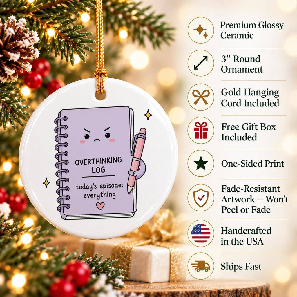 Expressive Overthinking Notebook Ceramic Ornament Gift Box