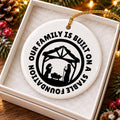Nativity Ceramic Ornament with Inspirational Family Message