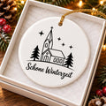 Schöne Winterzeit Church Ceramic Ornament Gift Boxed