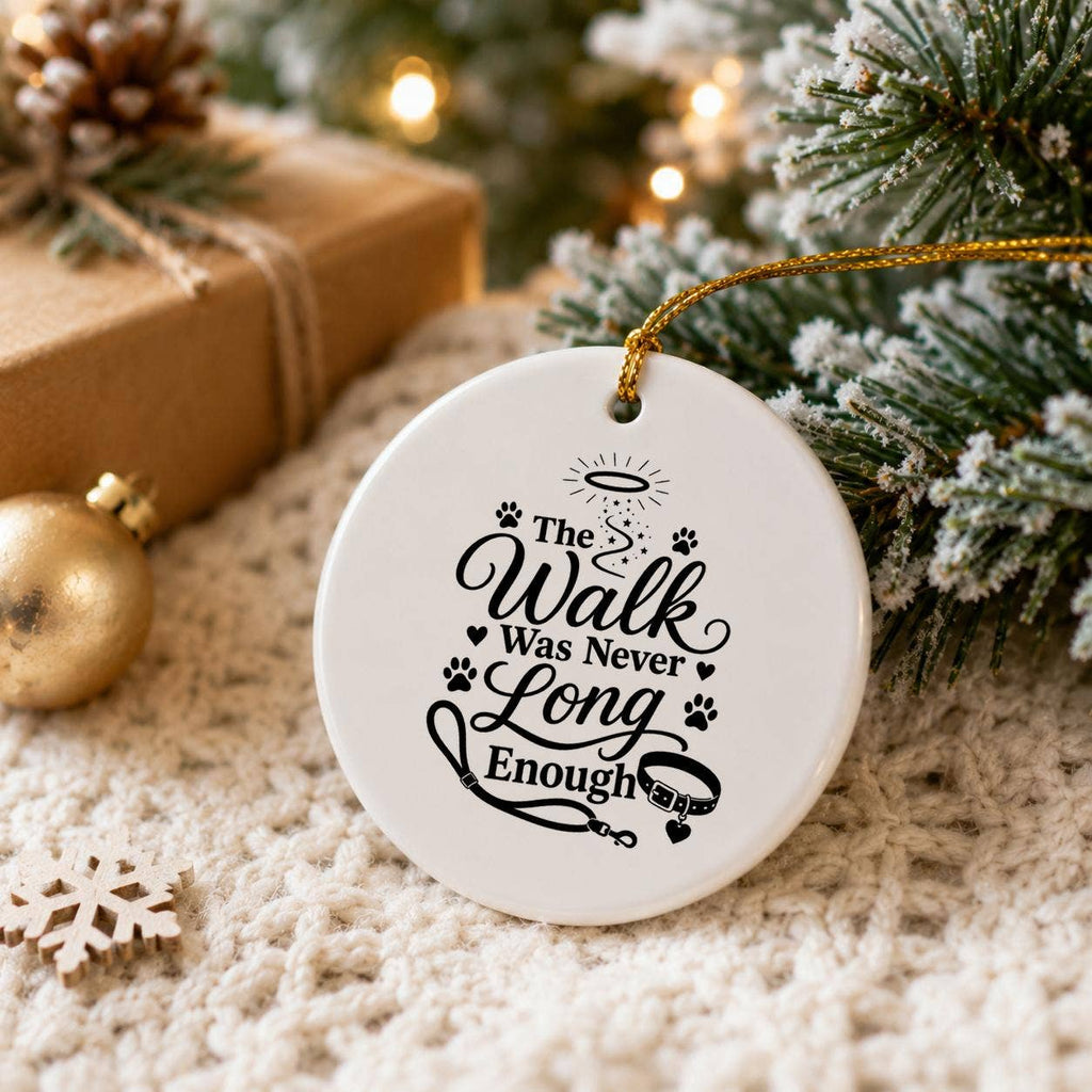 Pet Memorial Ceramic Ornament - Paw Prints & Halo Tribute