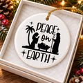 Peace on Earth Nativity Ceramic Christmas Ornament