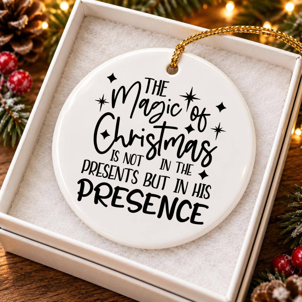 Ceramic Christmas Ornament with Inspirational Quote