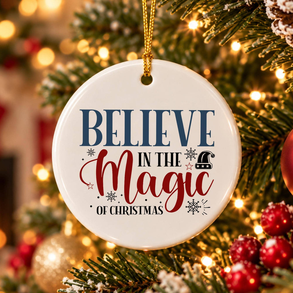 Believe in Magic Snowflake Christmas Ceramic Ornament Gift