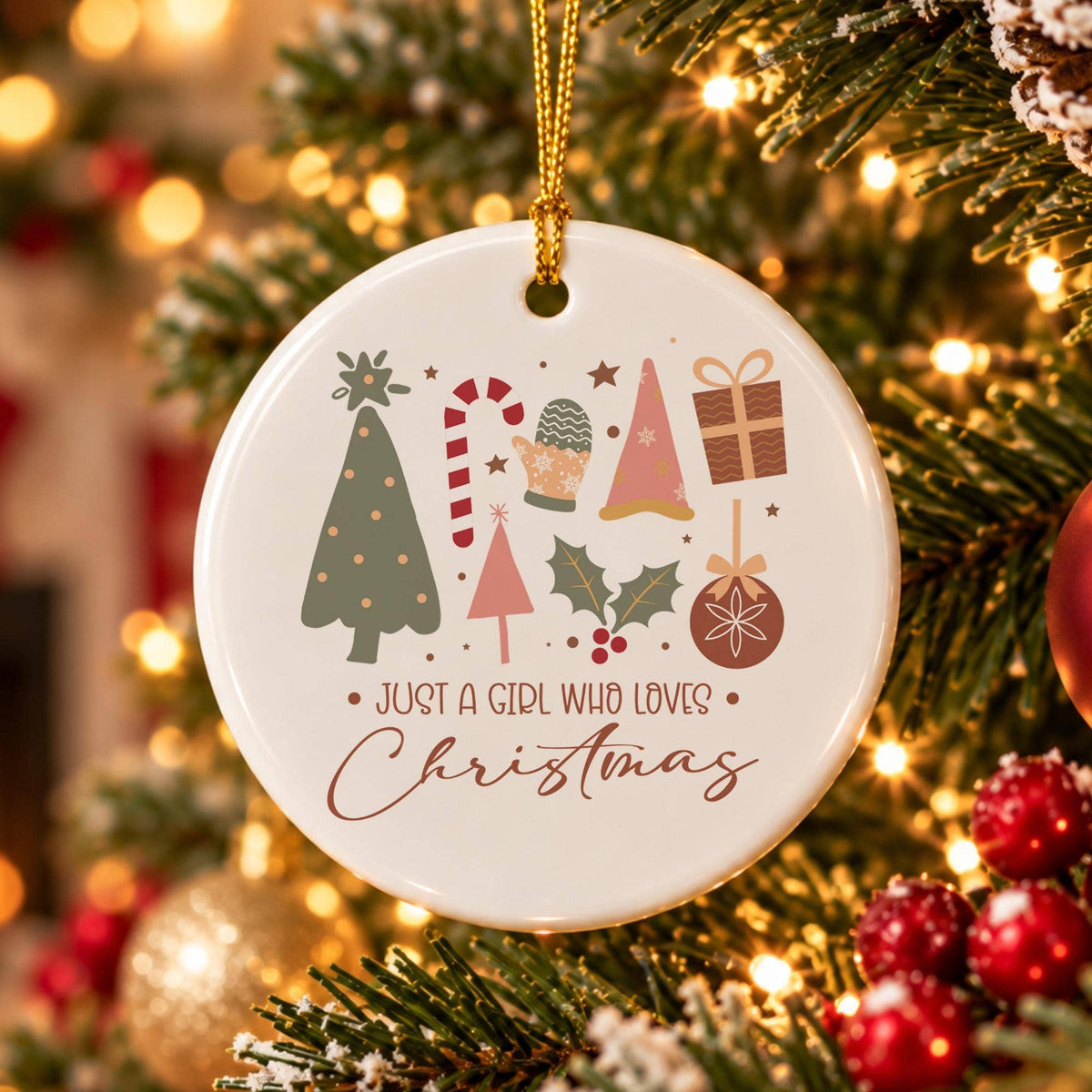 Girl Who Loves Christmas Ceramic Ornament Gift Box