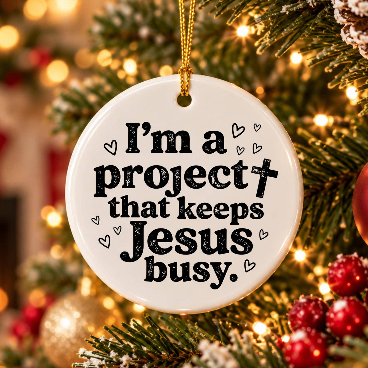 Inspirational Christian Ceramic Christmas Ornament