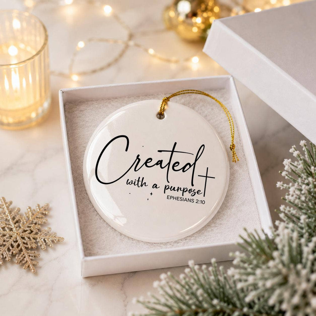 Ephesians 2:10 Ceramic Ornament - Faithful Starry Keepsake