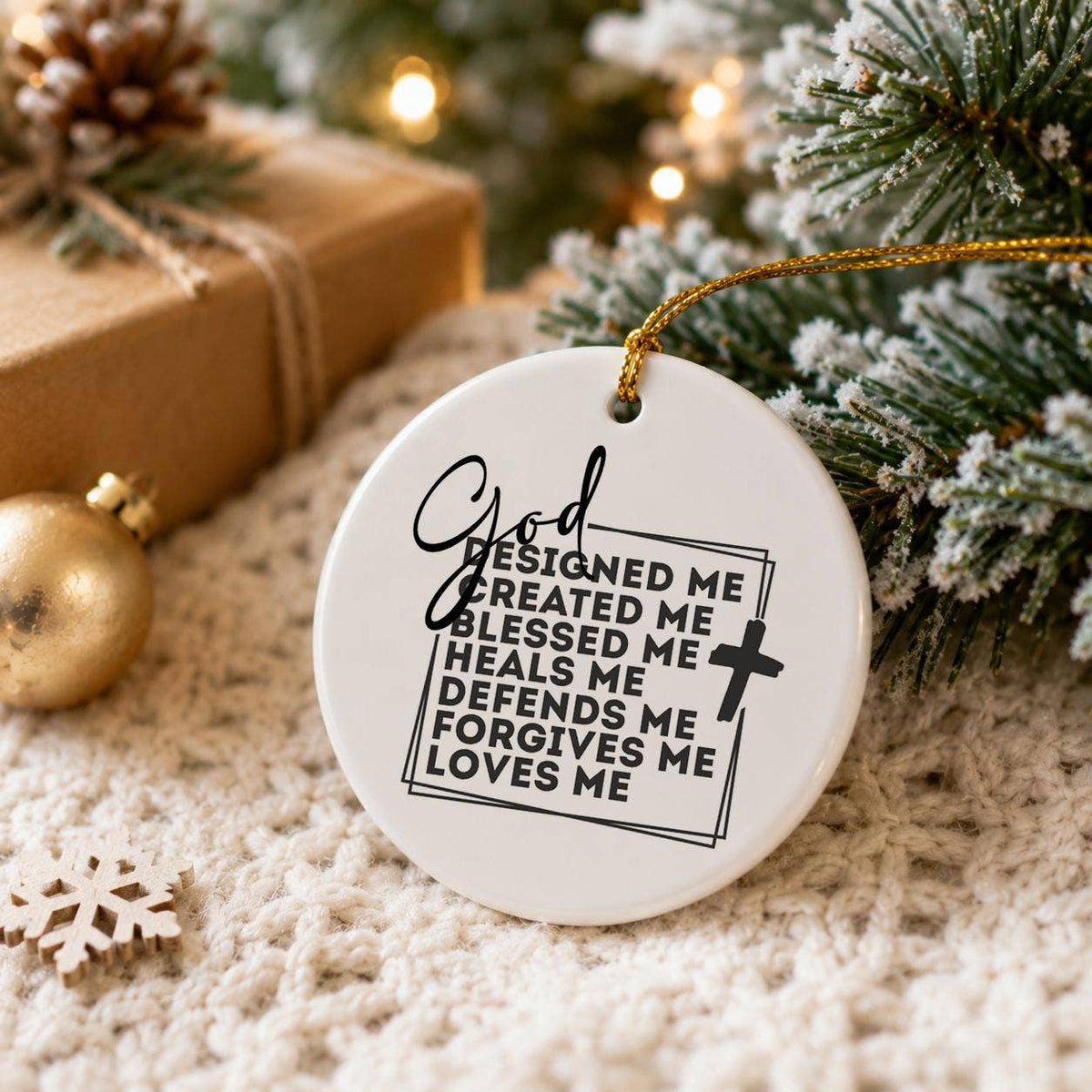 Faith & Love Ceramic Ornament: God Blesses & Guides Us