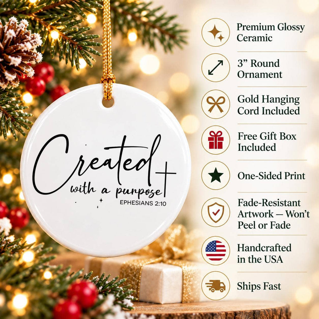 Ephesians 2:10 Ceramic Ornament - Faithful Starry Keepsake