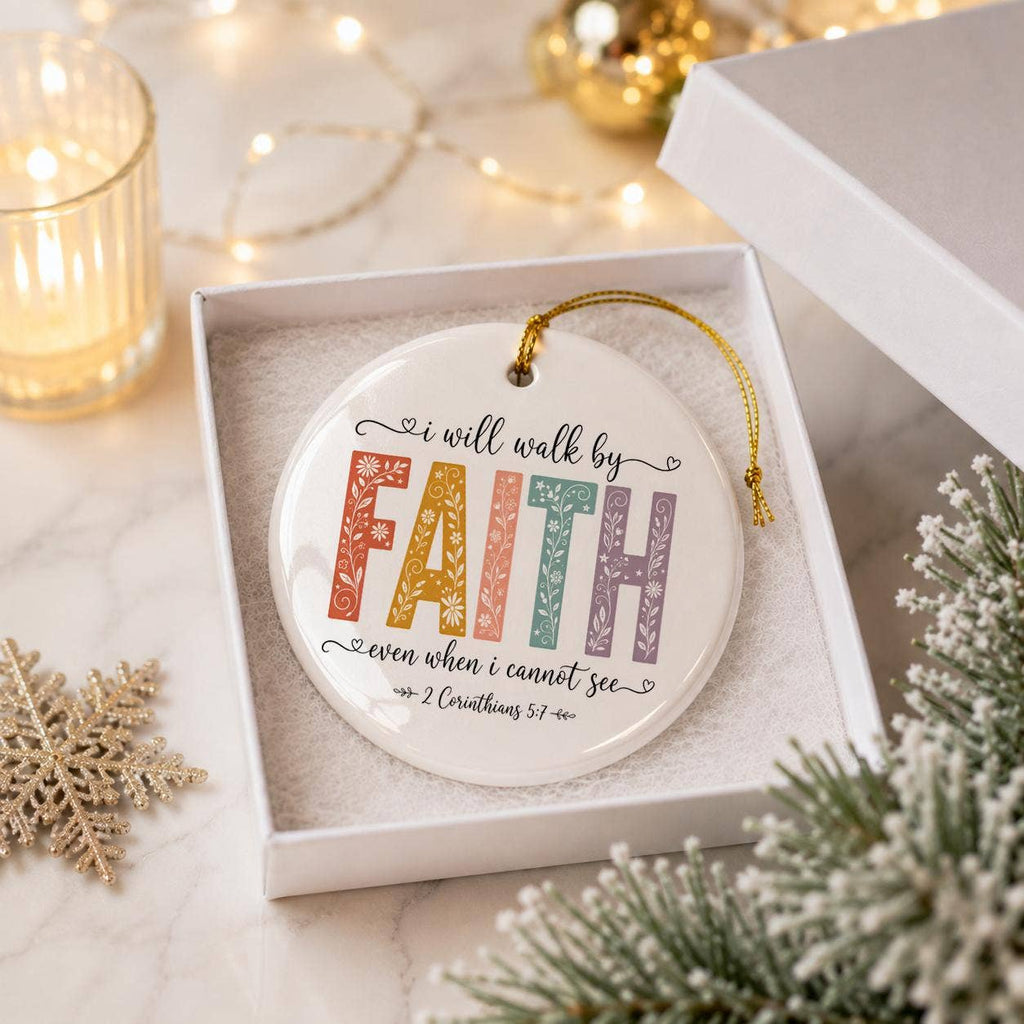 Faith Inspirational Ceramic Ornament with Gift Box (2)