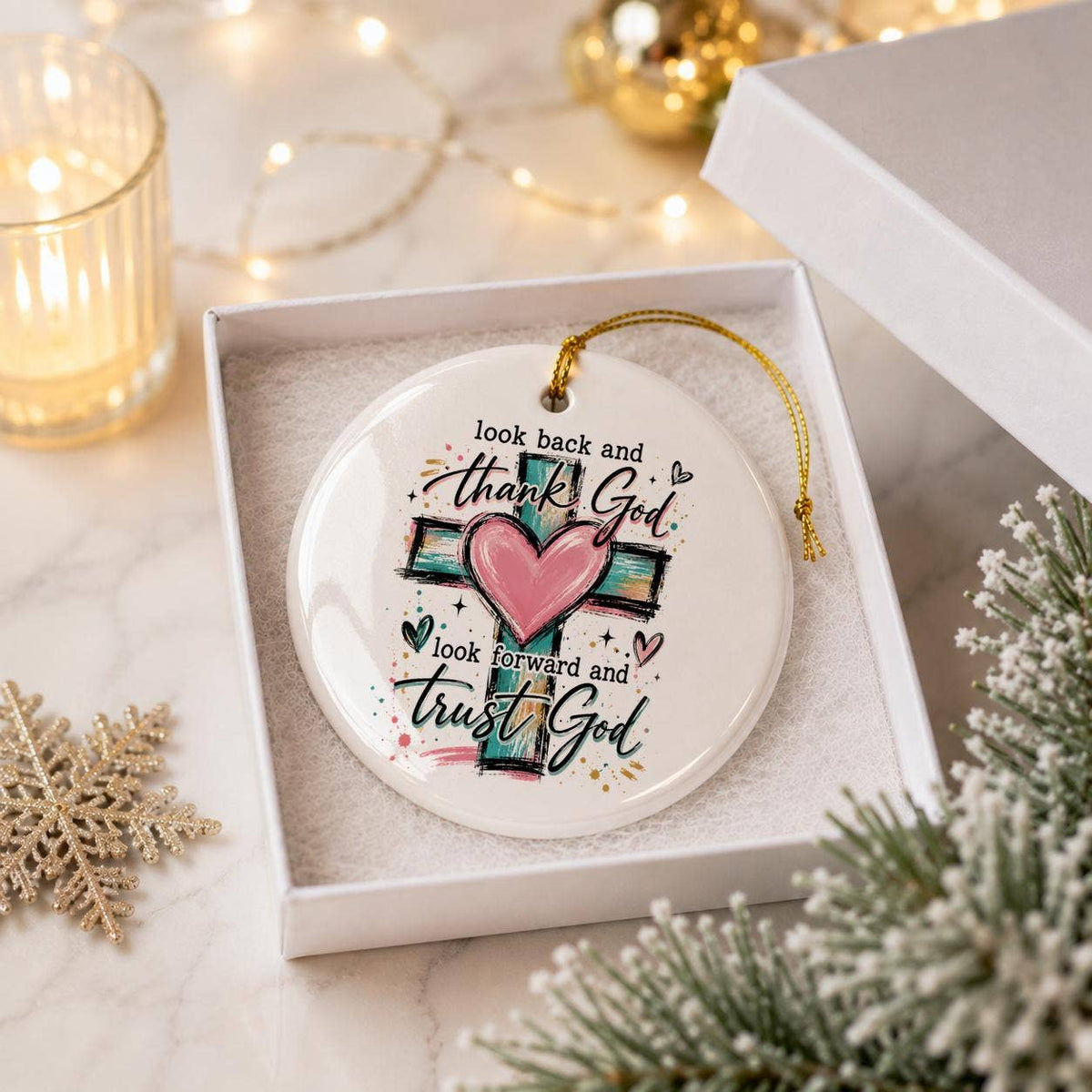 Faithful Heart Inspirational Ceramic Christmas Ornament