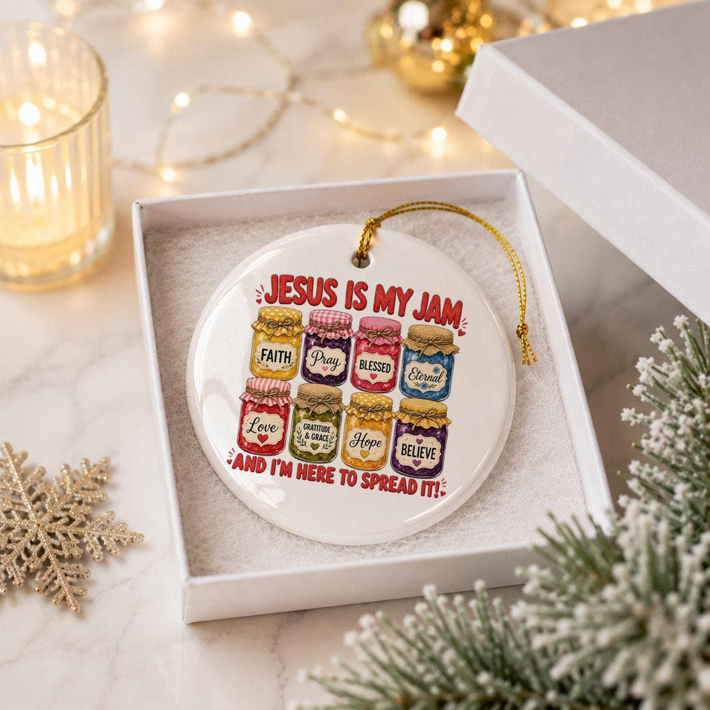 Ceramic Ornament Jesus Is My Jam Christmas Gift