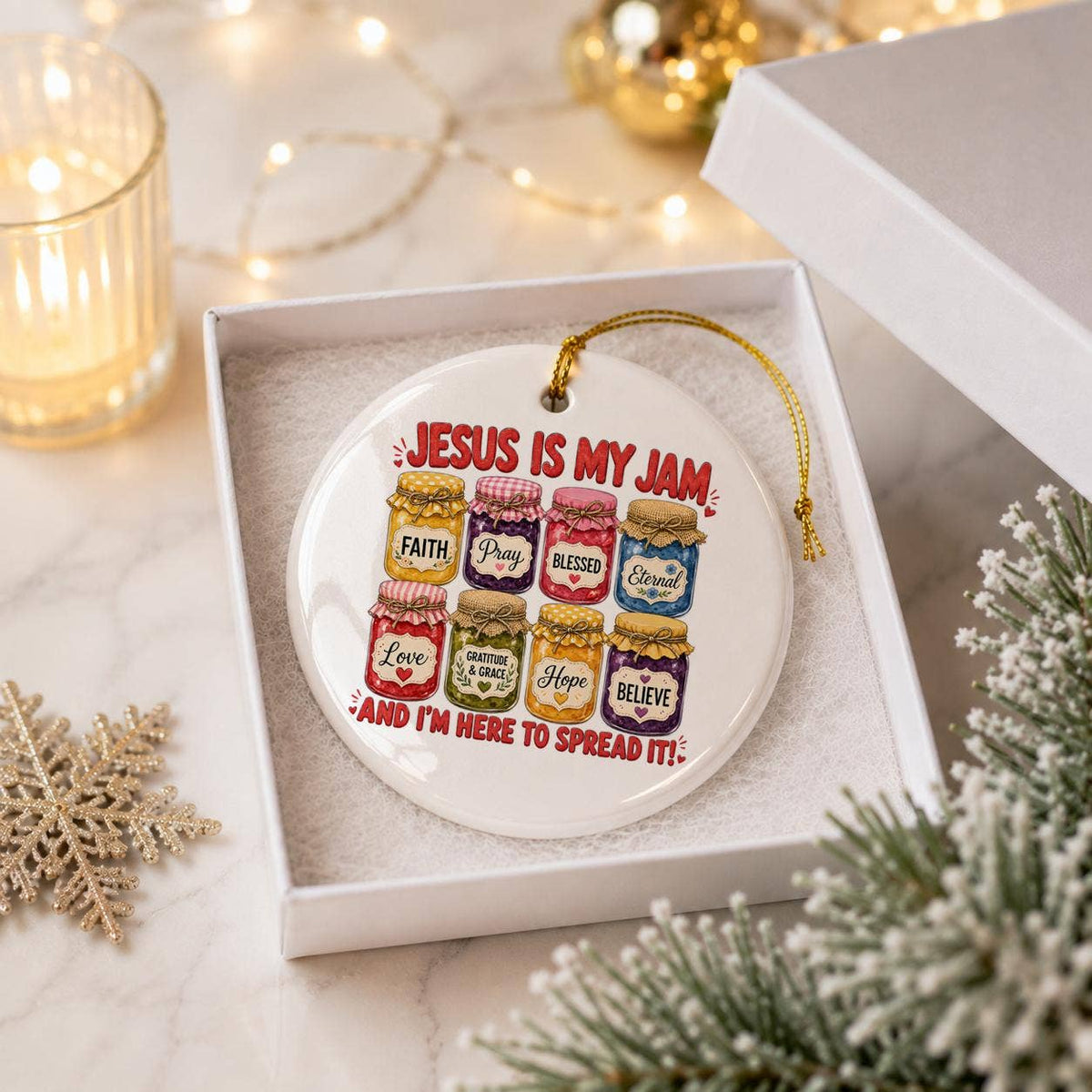Ceramic Ornament Jesus Is My Jam Christmas Gift