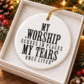 Elegant Ceramic Ornament: Hope and Faith, Gift Box Included