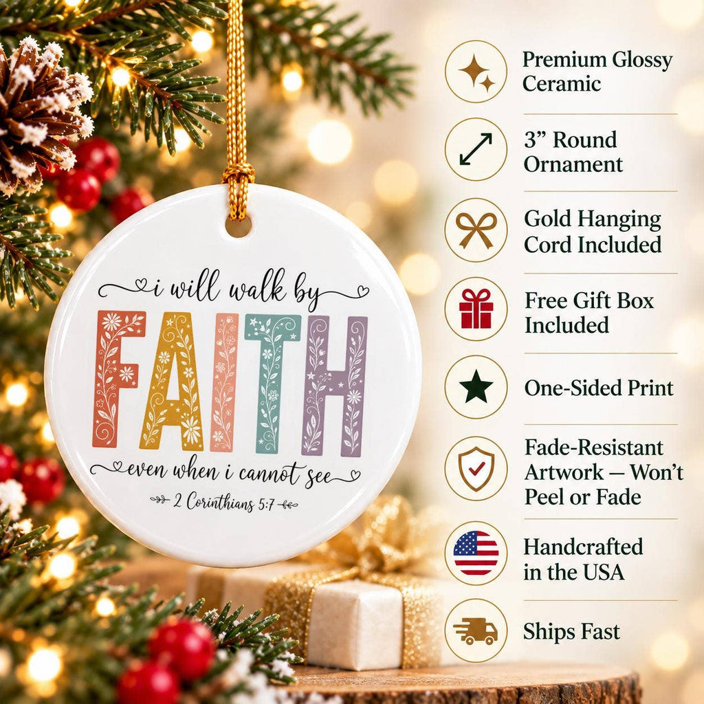Faith Inspirational Ceramic Ornament with Gift Box (2)