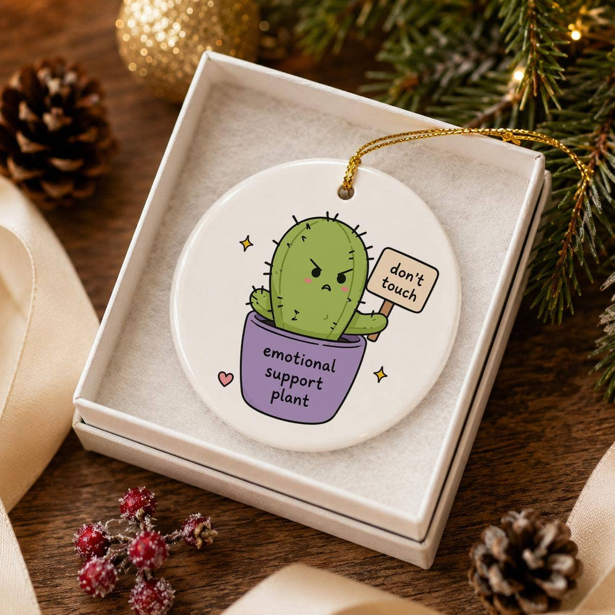 Emotional Support Plant Ceramic Ornament Gift Boxed