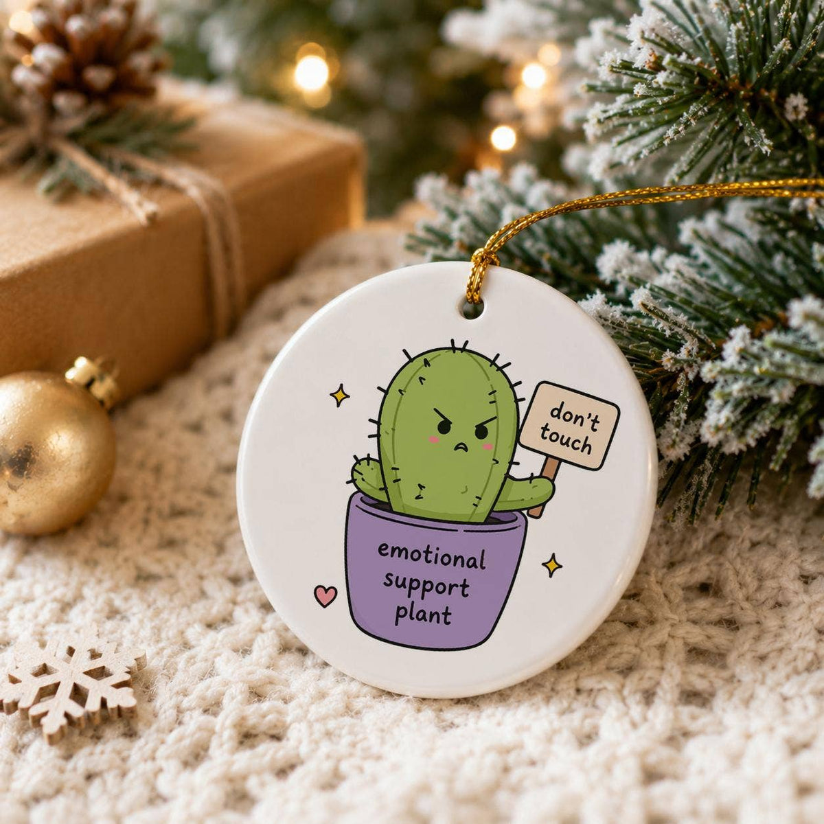 Emotional Support Plant Ceramic Ornament Gift Boxed