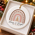 Merry & Bright Ceramic Rainbow Christmas Ornament