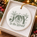 Joy to the World Nativity Scene Ceramic Christmas Ornament