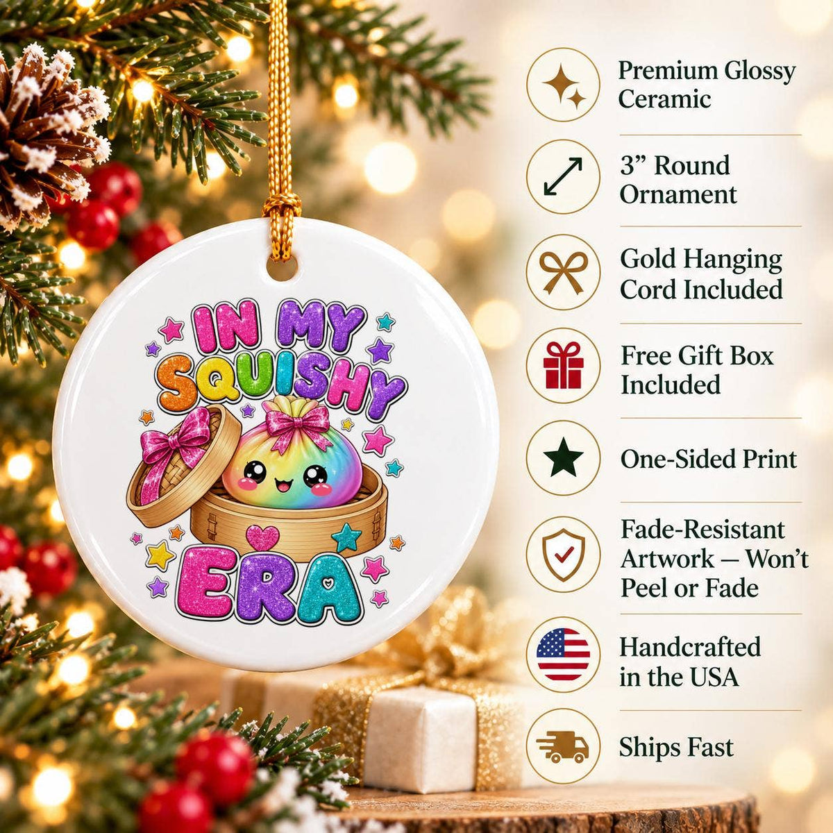 Cute Squishy Era Ceramic Ornament Christmas Gift