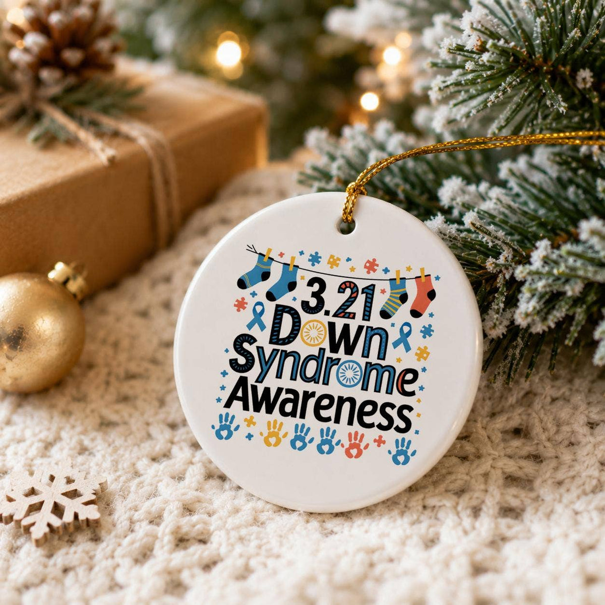 Down Syndrome Awareness Ceramic Ornament Gift Boxed