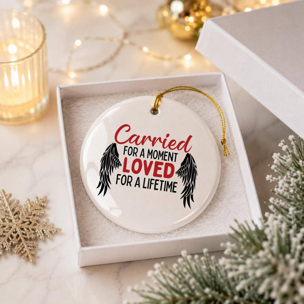 Memorial Angel Wing Ceramic Ornament with Gift Box