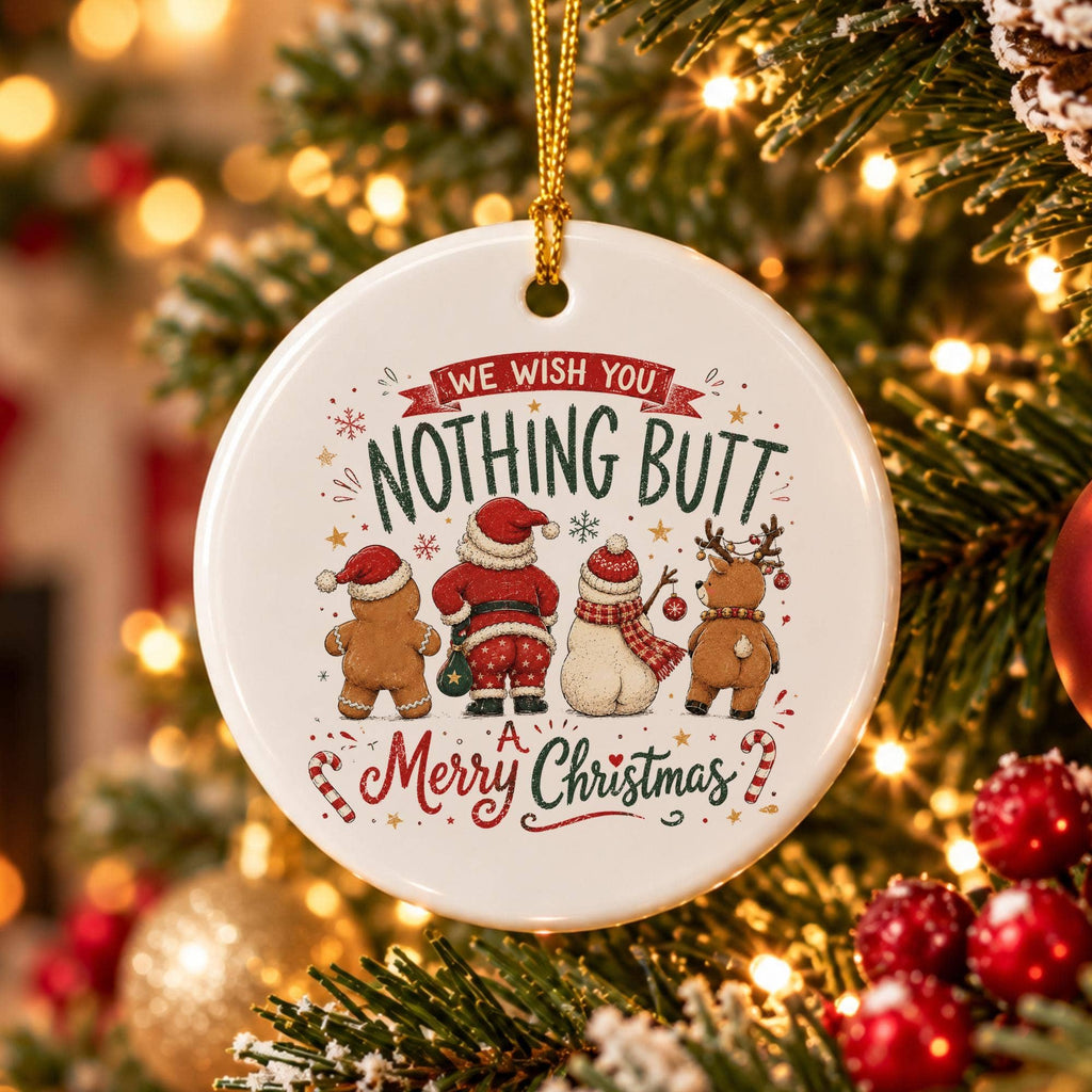 Festive Ceramic Ornament: Santa, Reindeer, Snowmen Humor