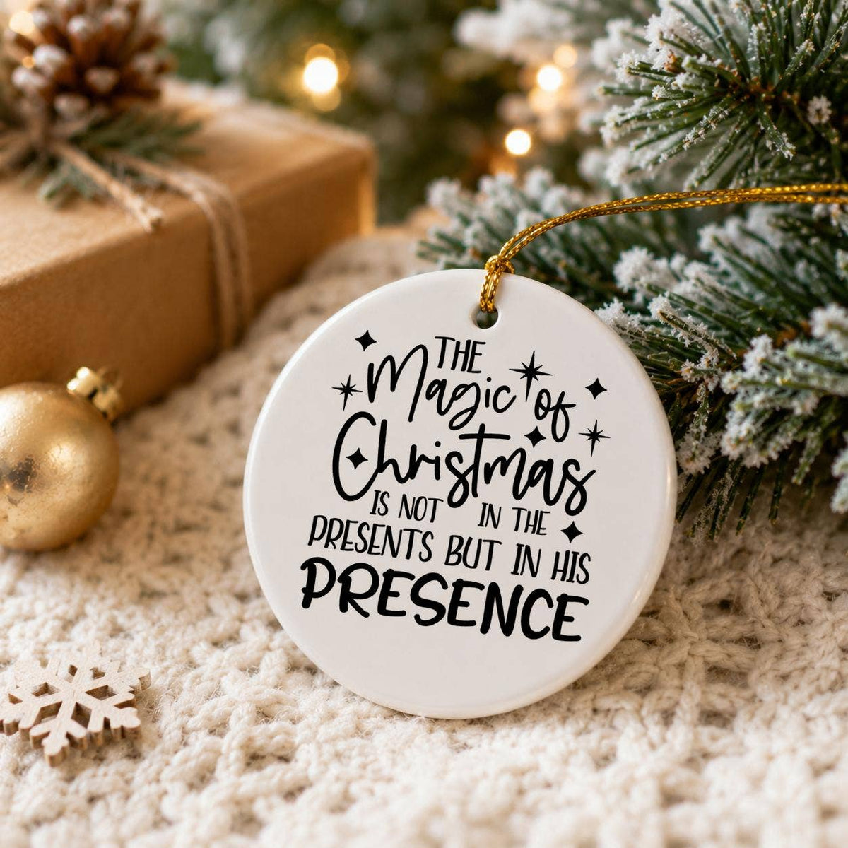 Ceramic Christmas Ornament with Inspirational Quote