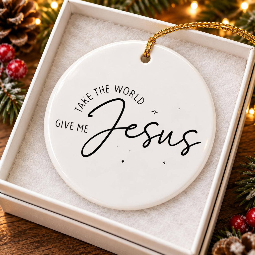 Faithful Ceramic Ornament: 'Give Me Jesus' Christmas Decor