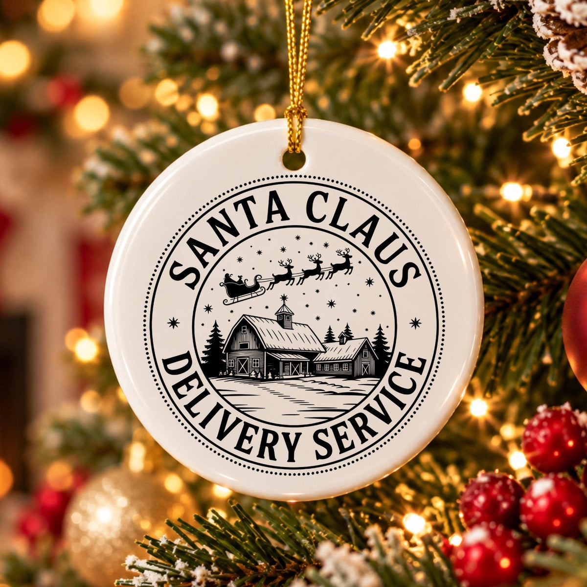 Ceramic Santa Claus Delivery Ornament Christmas Decor