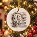 Faith Ceramic Ornament with Horse and Cross Design