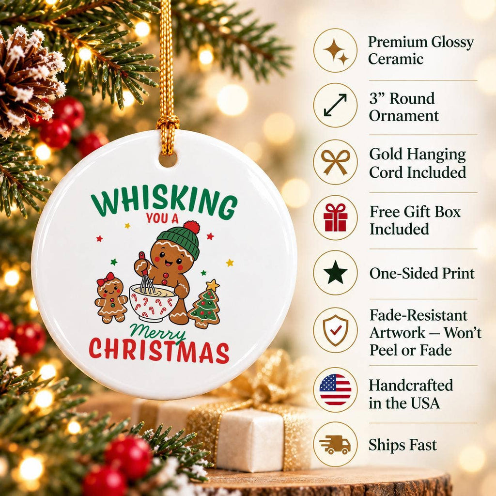Whisking Gingerbread Christmas Ornament – Ceramic Keepsake
