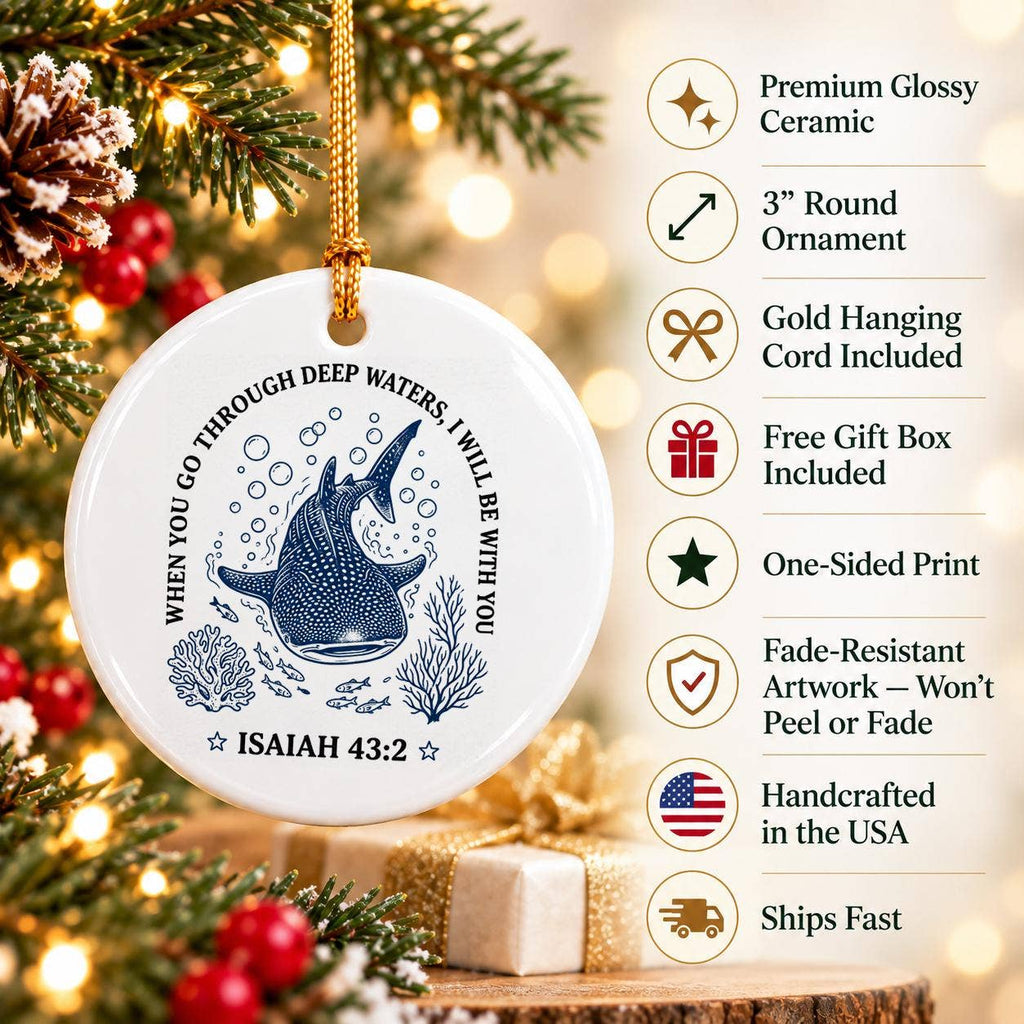 Inspirational Whale Ceramic Christmas Ornament Gift
