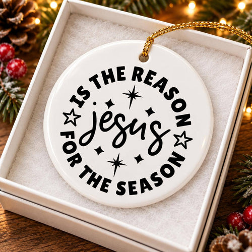Christian Ceramic Ornament - Jesus Is the Reason Star Design