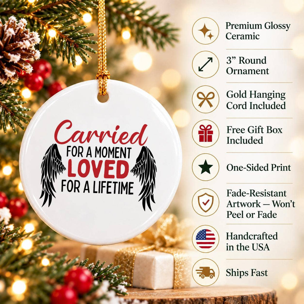 Memorial Angel Wing Ceramic Ornament with Gift Box