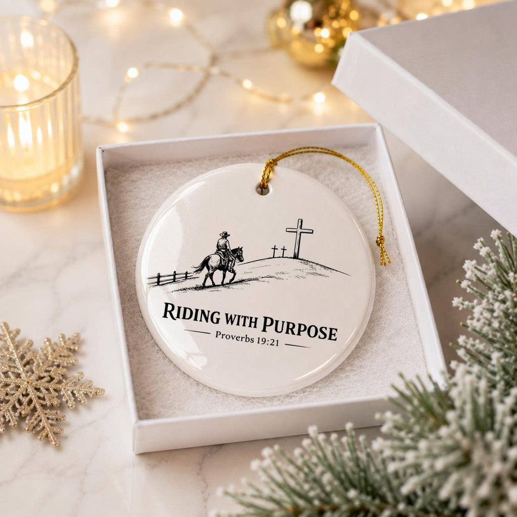 Ceramic Ornament Gift – Riding with Purpose Proverbs 19:21